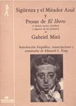 SIGÜENZA Y EL MIRADOR AZUL Y PROSAS DE EL IBERO | 9999900222944 | Miró, Gabriel | Llibres de Companyia - Libros de segunda mano Barcelona