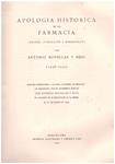 APOLOGÍA HISTÓRICA DE LA FARMACIA | 9999900132755 | Novellas y Roig, Antonio | Llibres de Companyia - Libros de segunda mano Barcelona