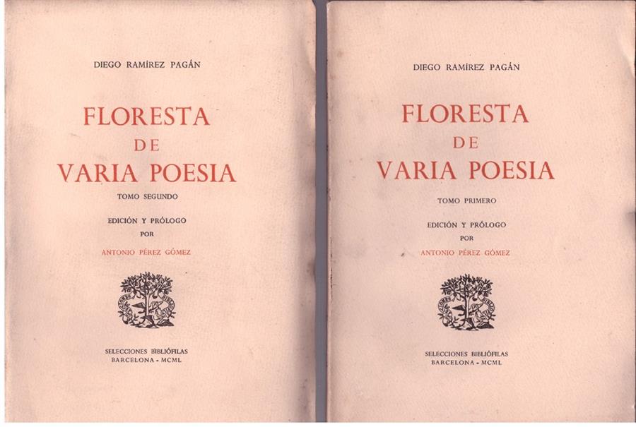 FLORESTA DE VARIA POESIA 2 TOMOS | 9999900180862 | RAMIREZ PAGÁN, DIEGO | Llibres de Companyia - Libros de segunda mano Barcelona