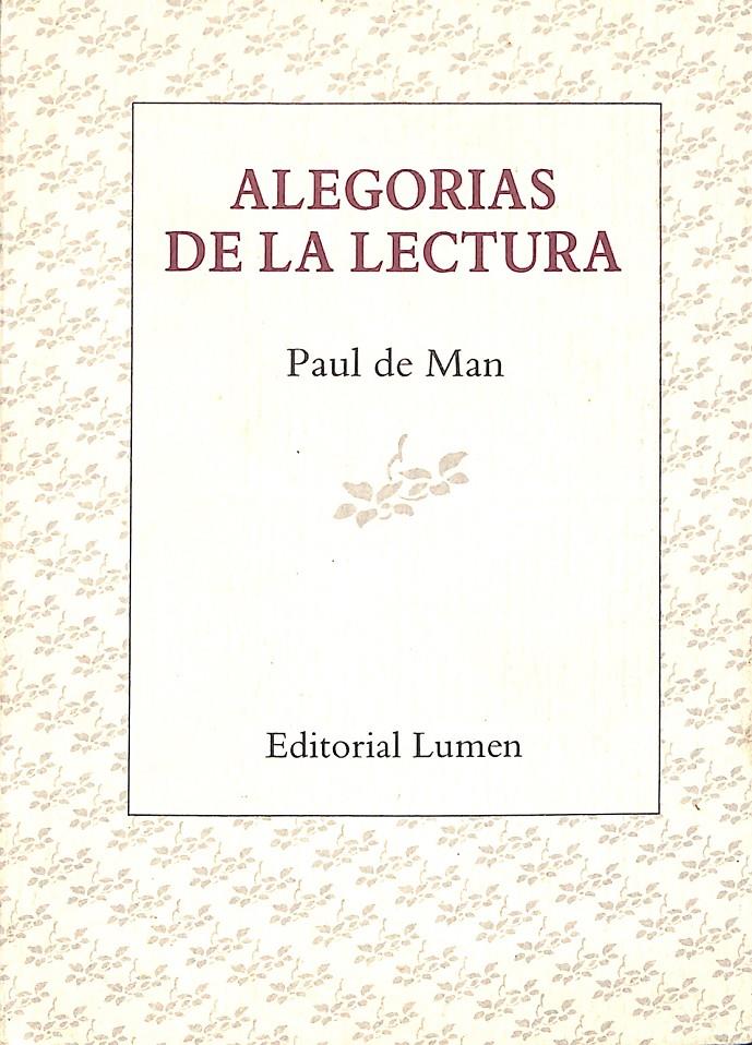 ALEGORIAS DE LA LECTURA | 9999900238570 | Man, Paul de | Llibres de Companyia - Libros de segunda mano Barcelona