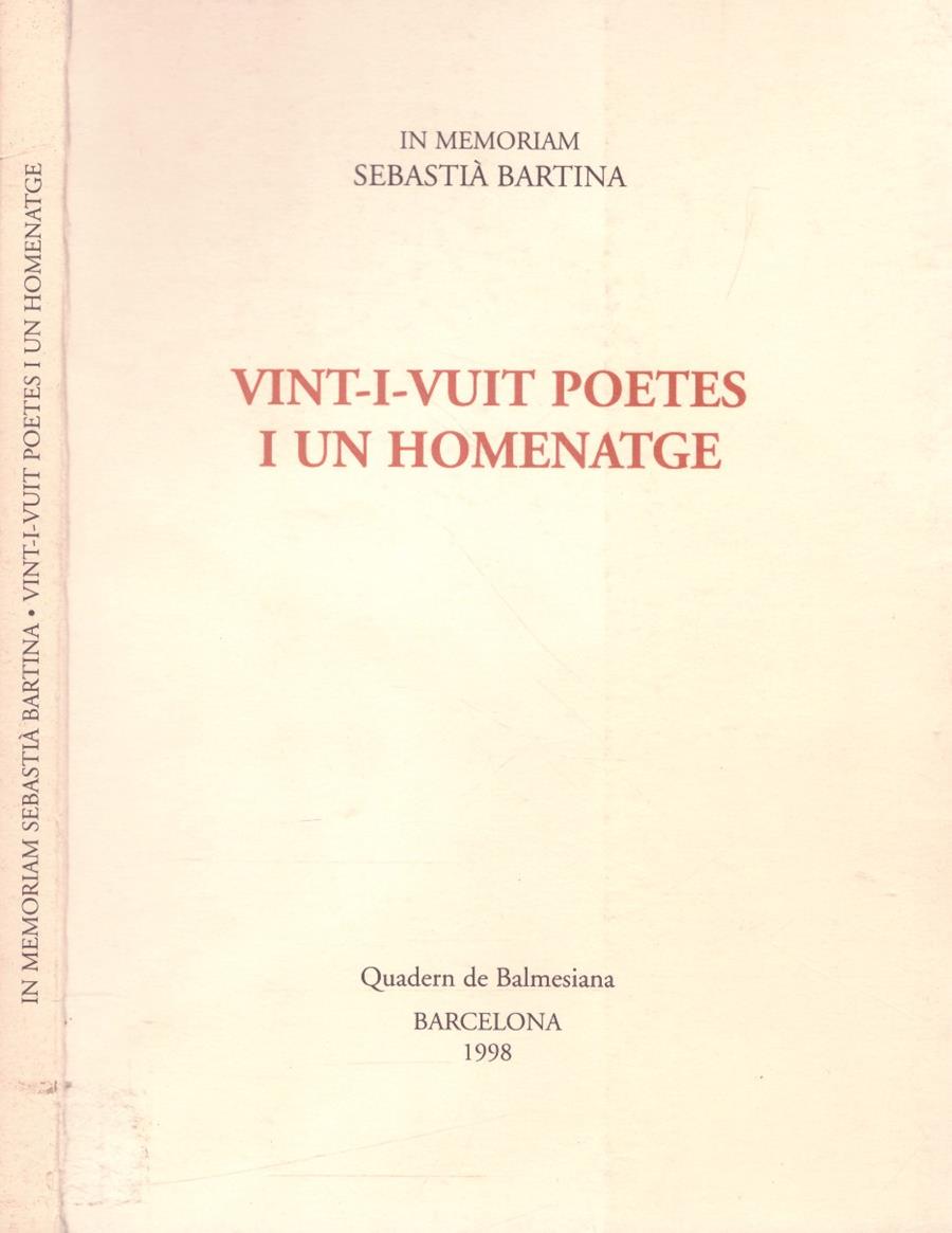 VINT-I.VUIT POETES I UN HOMENATGE | 9999900126167 | Varios Autores | Llibres de Companyia - Libros de segunda mano Barcelona