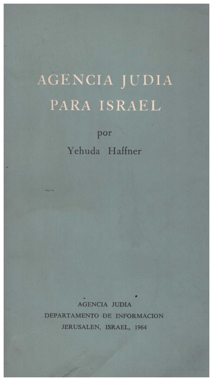 AGENCIA JUDÍA PARA ISRAEL | 9999900094336 | Haffner, Yehuda | Llibres de Companyia - Libros de segunda mano Barcelona