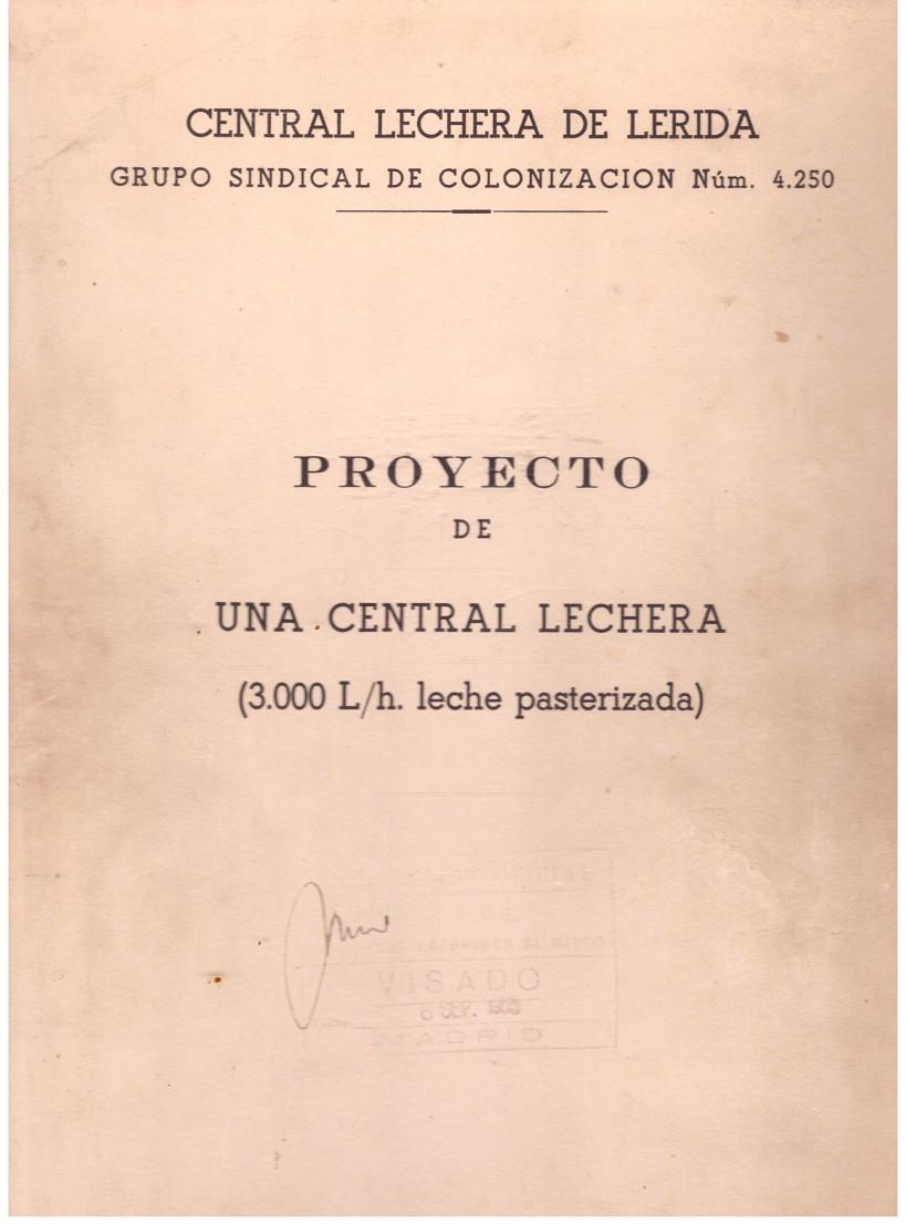 PROYECTO DE UNA CENTRAL LECHERA | 9999900046212 | Llibres de Companyia - Libros de segunda mano Barcelona