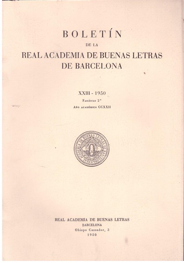 BOLETIN DE LA REAL ACADEMIA DE BUENAS LETRAS DE BARCELONA | 9999900032352 | Llibres de Companyia - Libros de segunda mano Barcelona