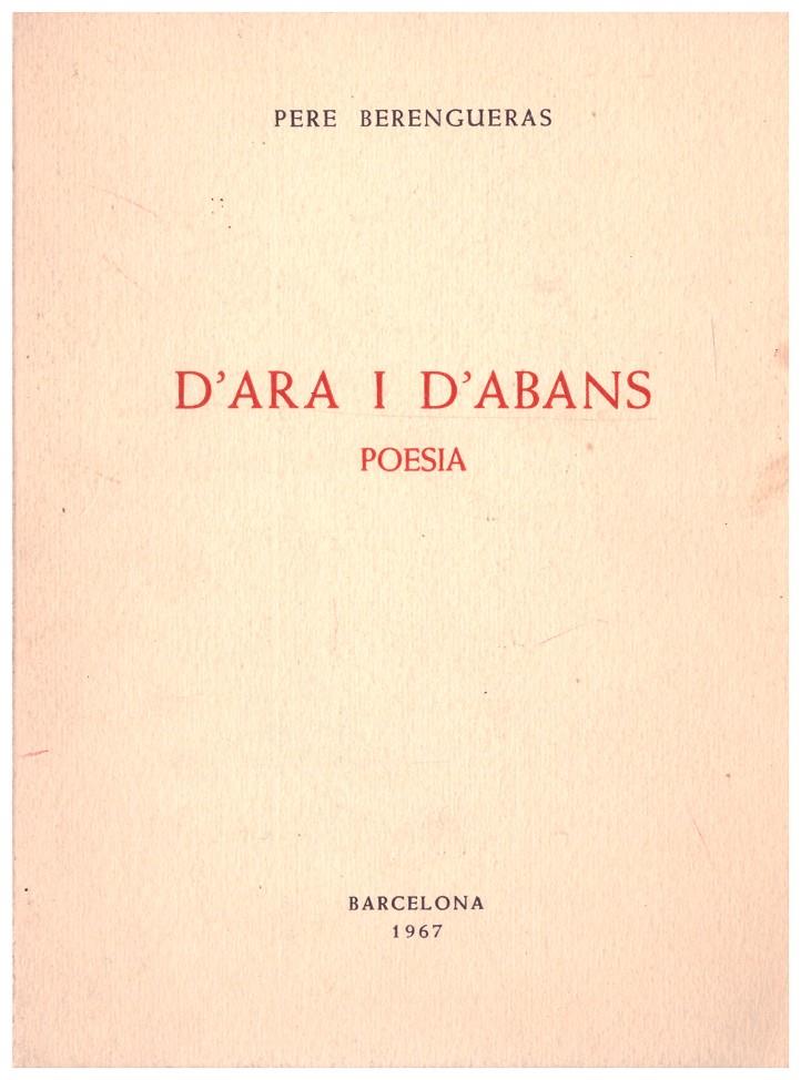 D'ARA I D'ABANS | 9999900133004 | Berengueras, Pere | Llibres de Companyia - Libros de segunda mano Barcelona