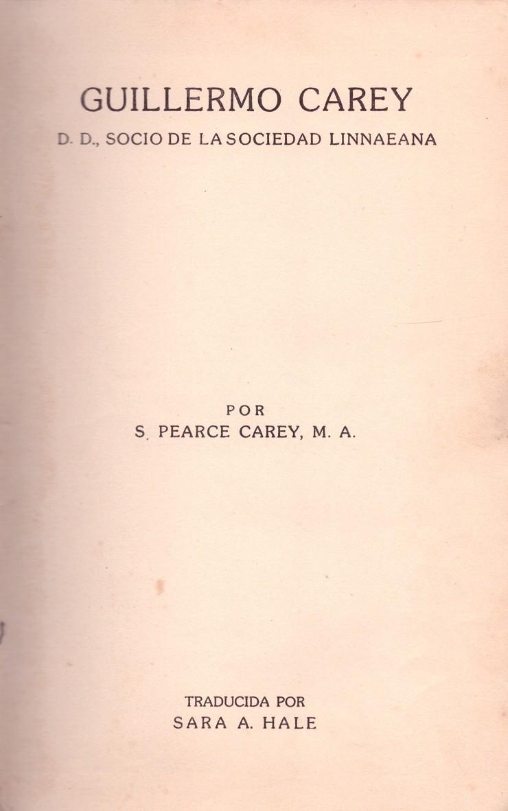 GUILLERMO CAREY | 9999900167375 | S. PEARCE, CAREY  M. A | Llibres de Companyia - Libros de segunda mano Barcelona