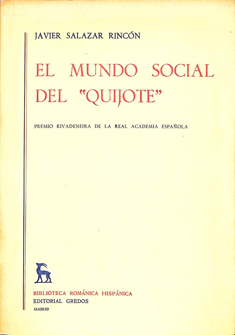 EL MUNDO SOCIAL DEL "QUIJOTE" | 9999900238556 | Salazar Rincón, Javier | Llibres de Companyia - Libros de segunda mano Barcelona