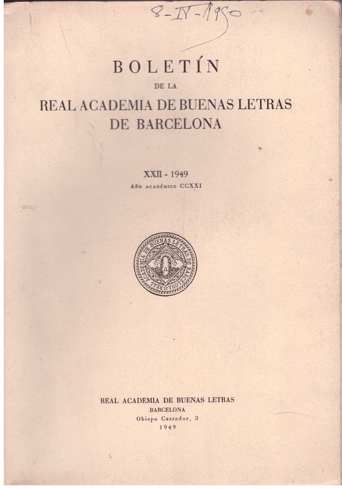 BOLETIN DE LA REAL ACADEMIA DE BUENAS LETRAS DE BARCELONA | 9999900023299 | REAL ACADEMIA DE BUENAS LETRAS  | Llibres de Companyia - Libros de segunda mano Barcelona