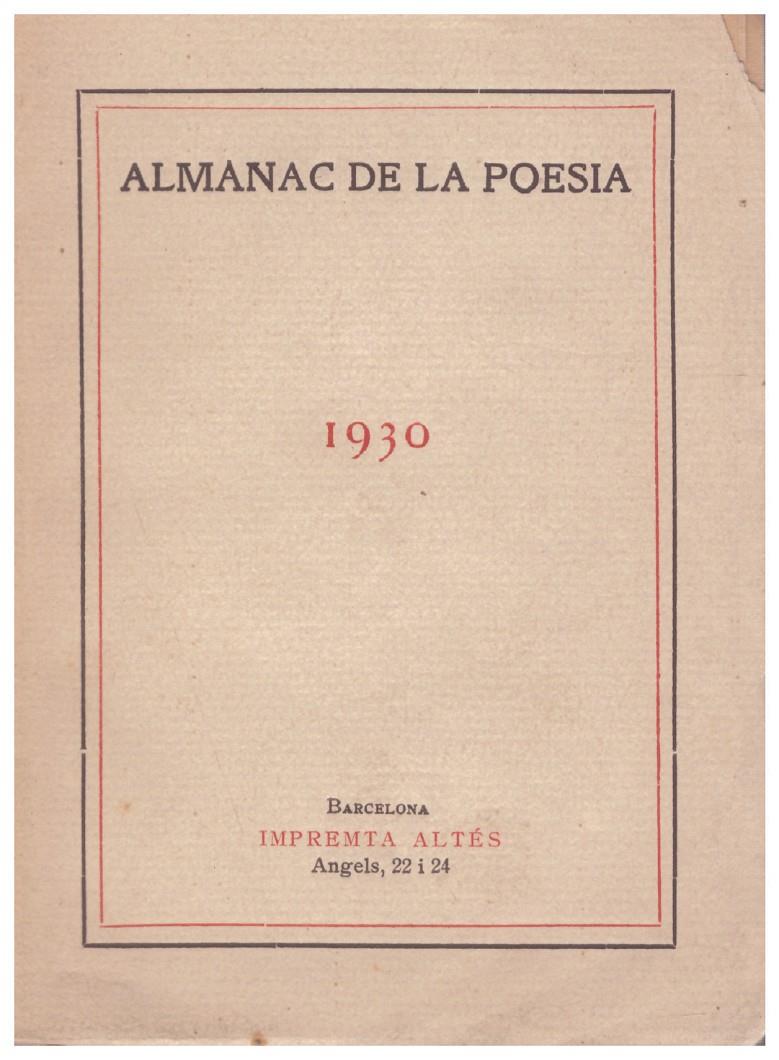 ALMANAC DE LA POESIA. (Any XVII). 1930 | 9999900107074 | Llibres de Companyia - Libros de segunda mano Barcelona